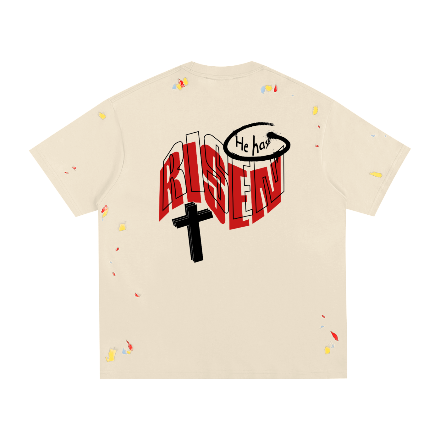 | He Has Risen | Paint Splatter T-Shirt