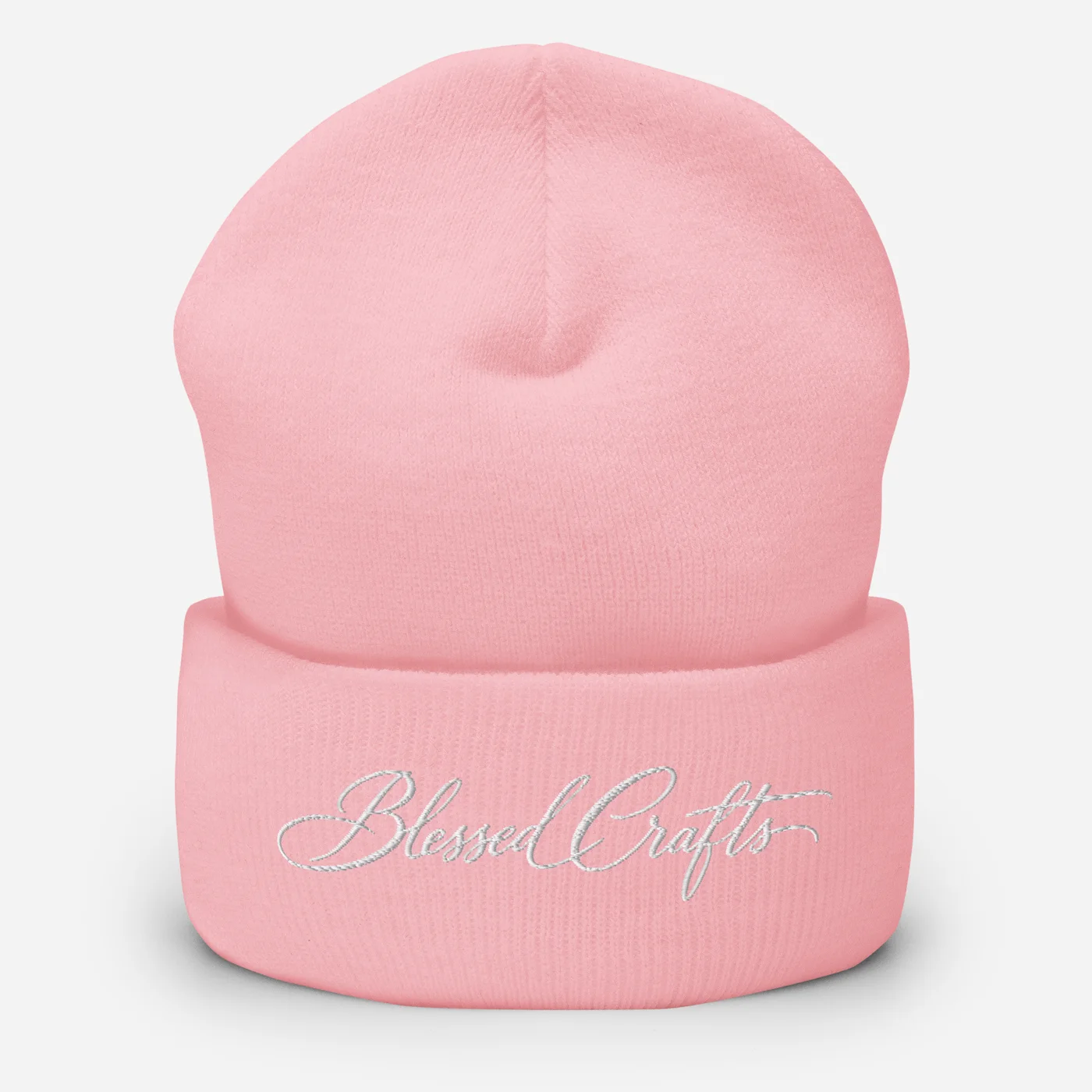 Blessed Beanie — Baby Pink, front