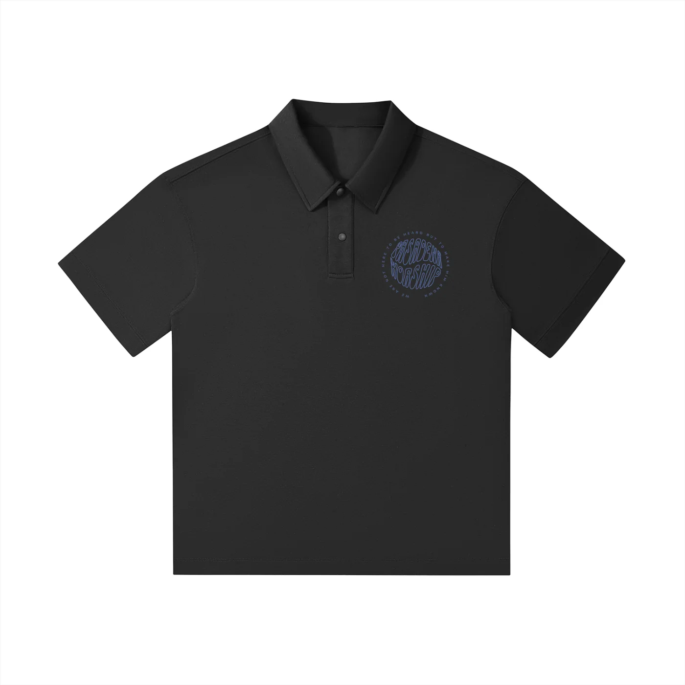 Pasadena Worship Polo — Black, front